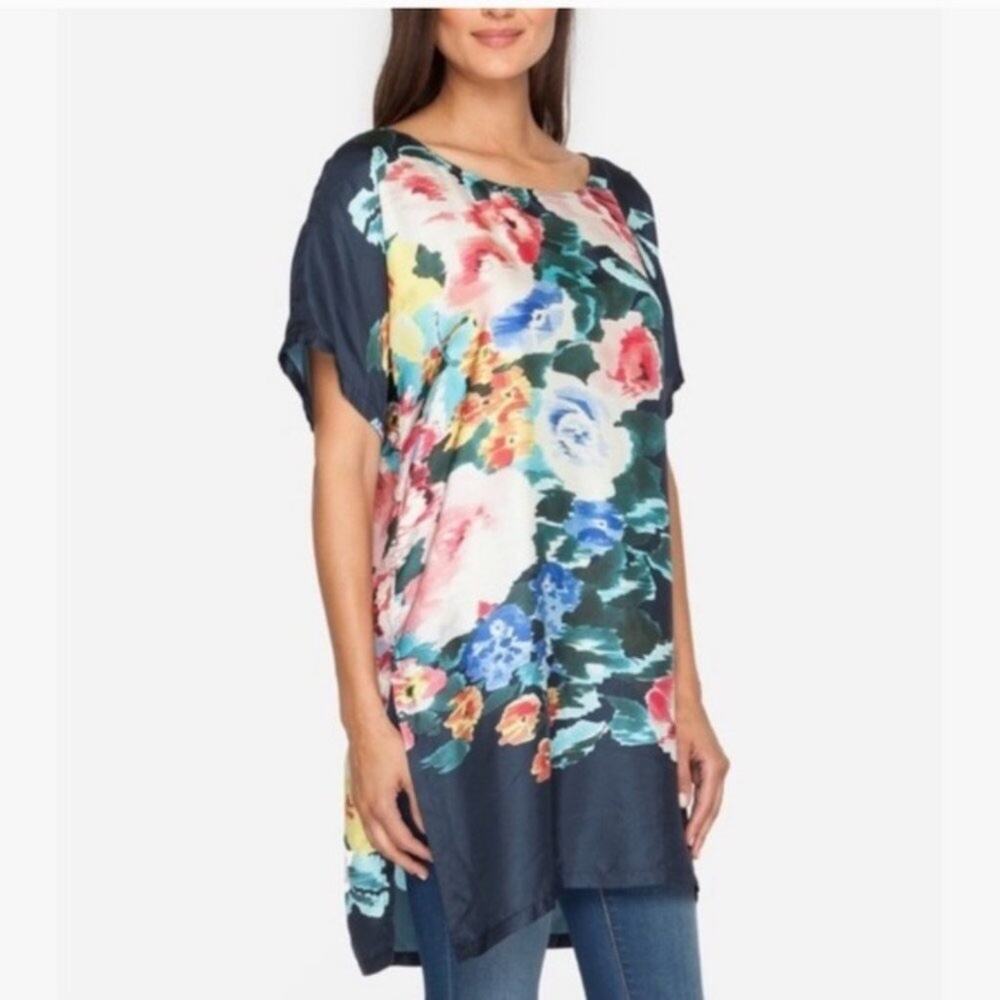 NWT Johnny Was Baykal long side slit silk top
